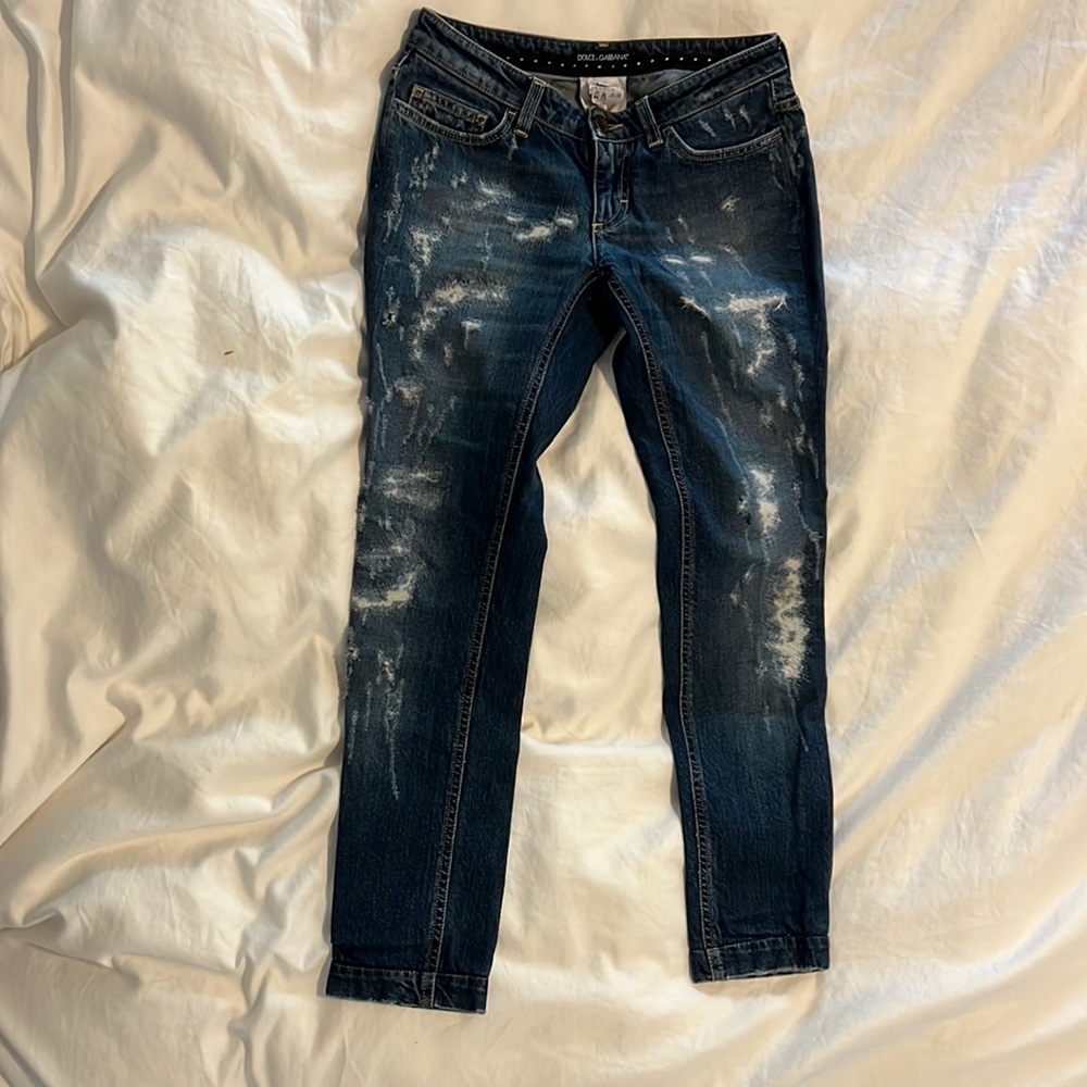 Preloved Dolce and Gabbana distressed denim